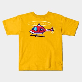 Helicopter Cartoon Illustration Kids T-Shirt